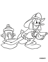 A coloring page of donald duck